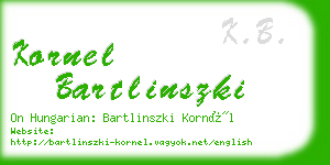 kornel bartlinszki business card